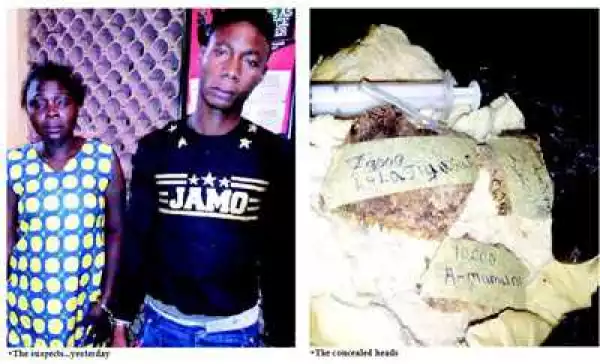 Two Arrested In Lagos With Crushed Human Heads Hidden In Bread (Photo)